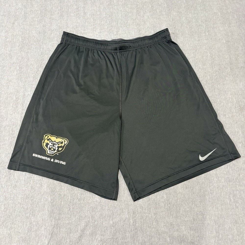 Nike Dri-Fit Mens Shorts XL Grey Oakland University Golden Grizzlies Swimming